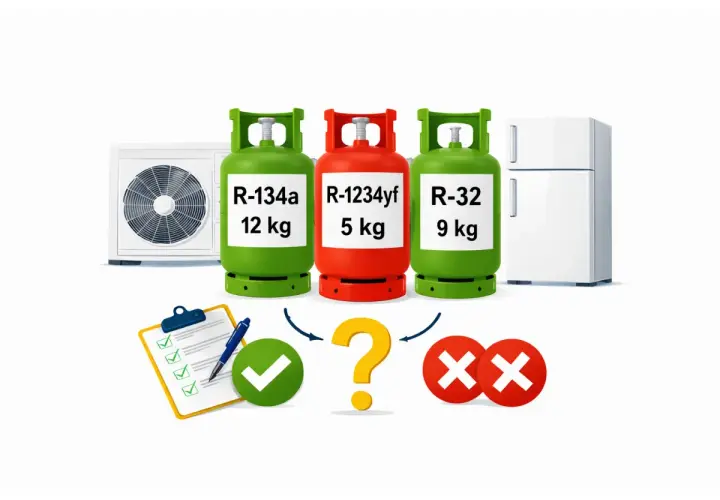 Wybór odpowiedniego czynnika do klimatyzacji: R-134a, R-1234yf czy R-32? Sprawdź, który jest najlepszy.