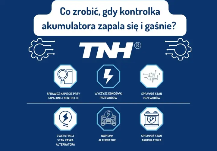 Co zrobić, gdy kontrolka alternatora zapala się i gaśnie? Sprawdź napięcie, przewody, pasek i sam alternator.