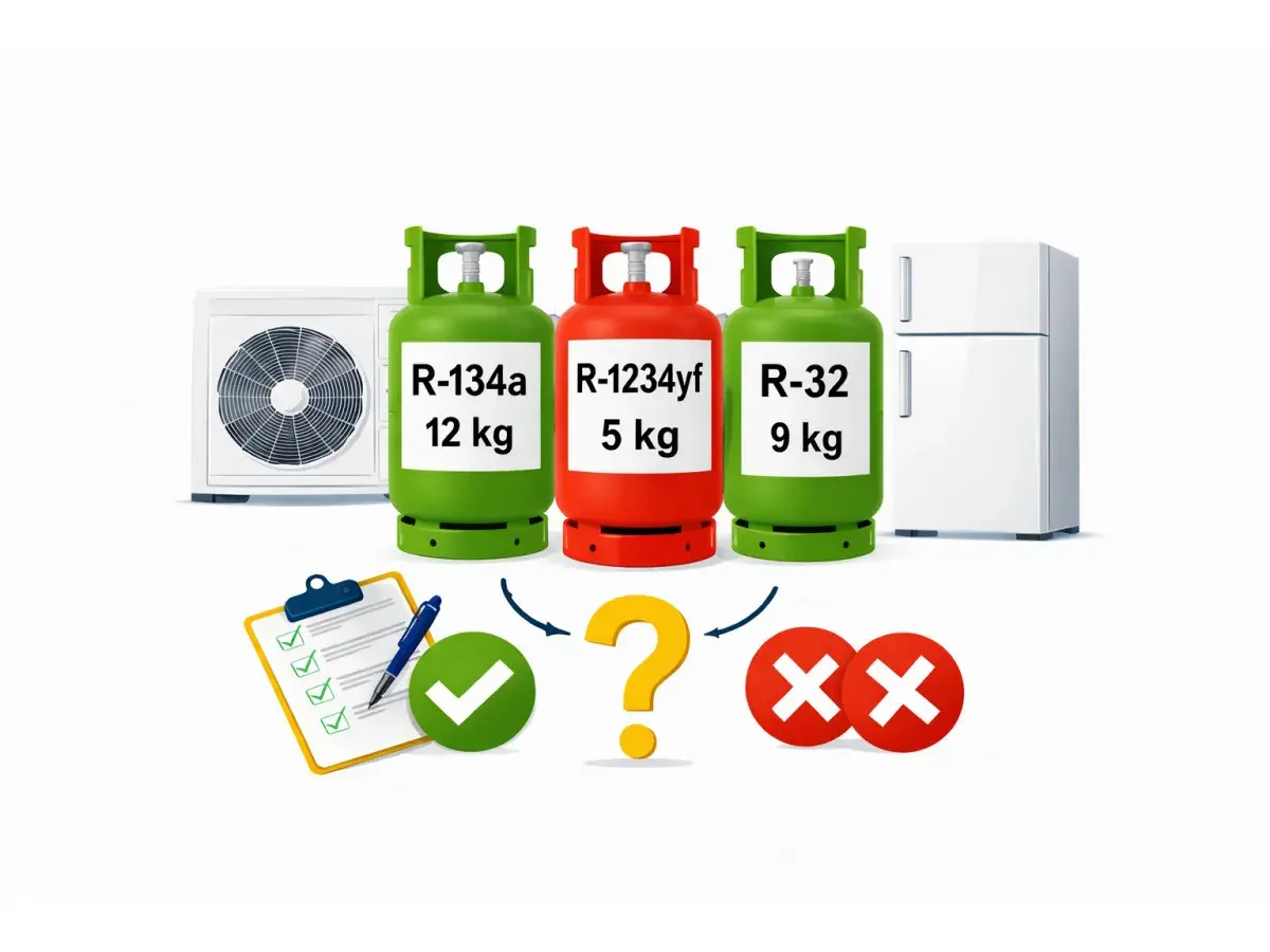 Wybór odpowiedniego czynnika do klimatyzacji: R-134a, R-1234yf czy R-32? Sprawdź, który jest najlepszy.